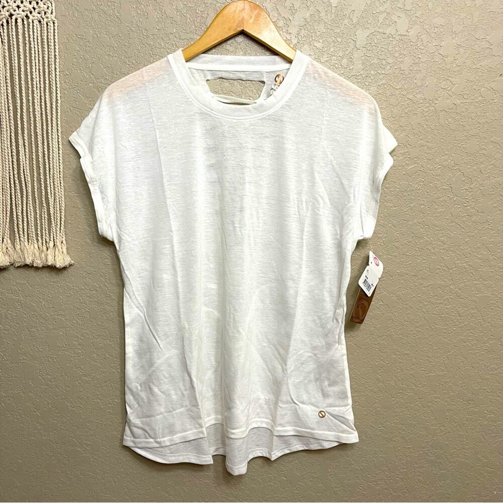 NWT SHAPE activewear Reef Braid Tee Braided Tee cut off back size L